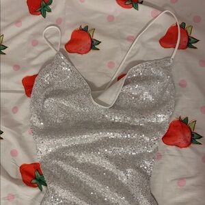 silver Sequin Dress
